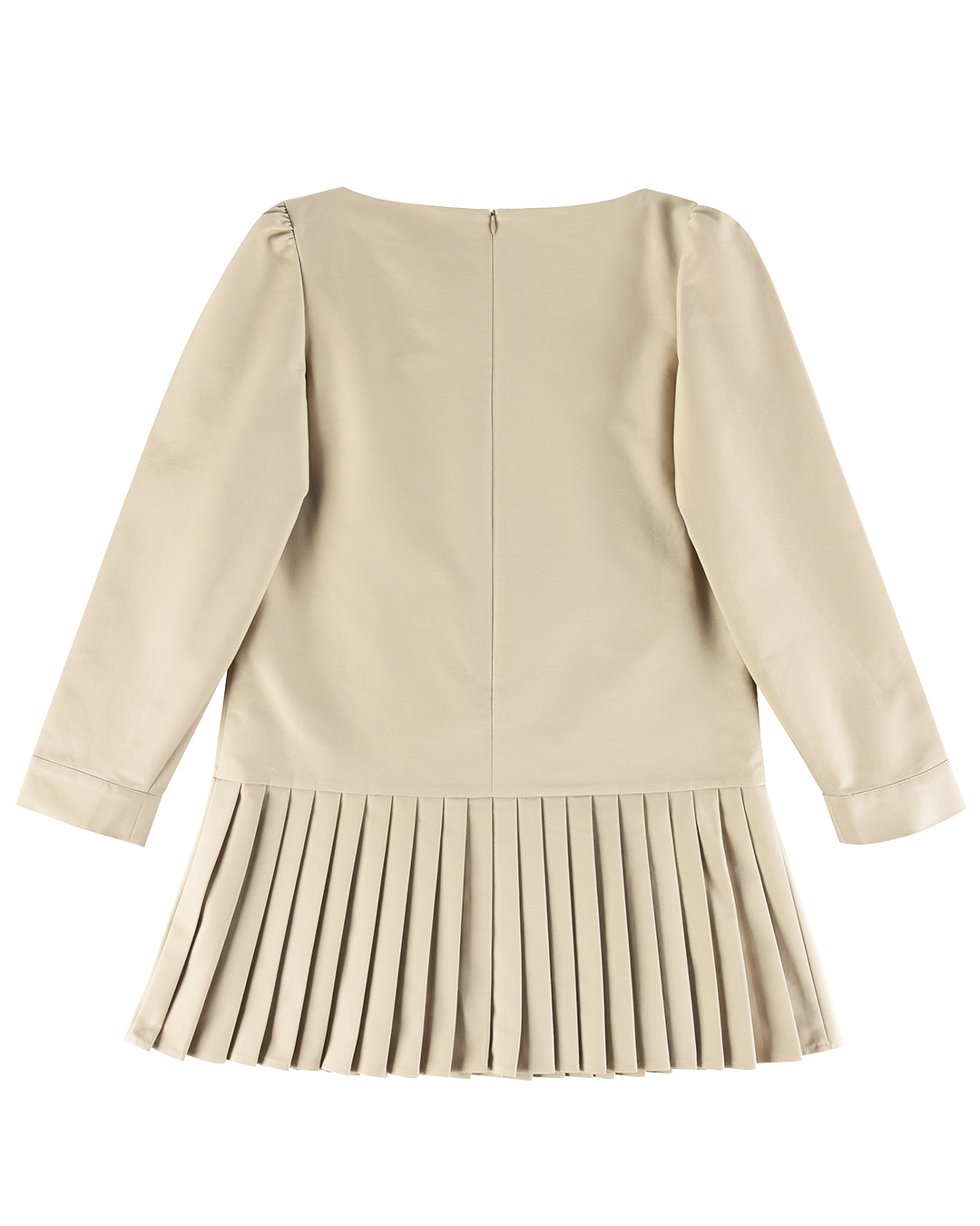 Dropwaist Pleat Dress - Fawn