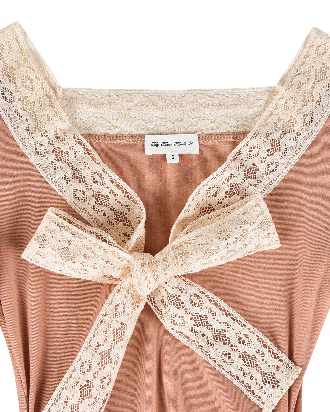 Lace Bow Mini Dress - Rose Veil