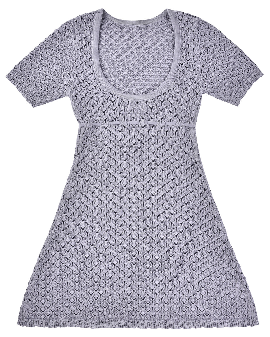 Dresses: Laceweave Knit Dress - Wisteria