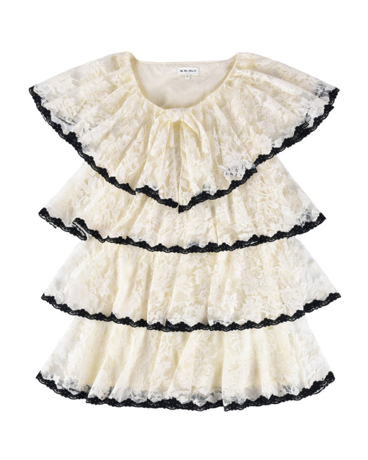 Delilah Bow Dress - White Lace