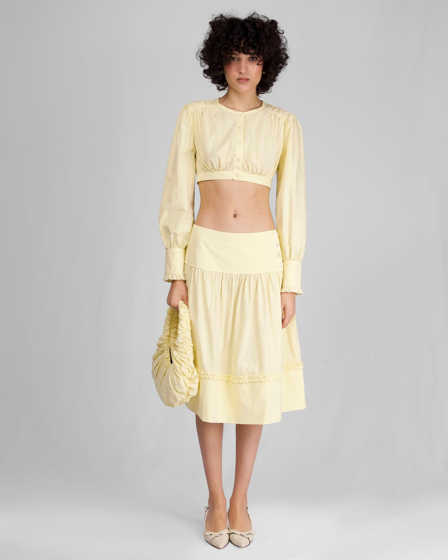 Cotton Gather Blouse - Citrine