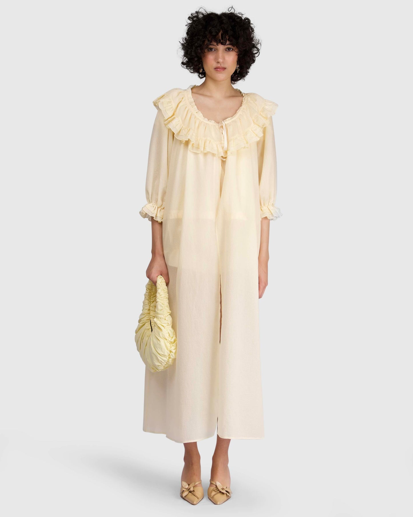 Sheer Frill Cover-up - Lemon