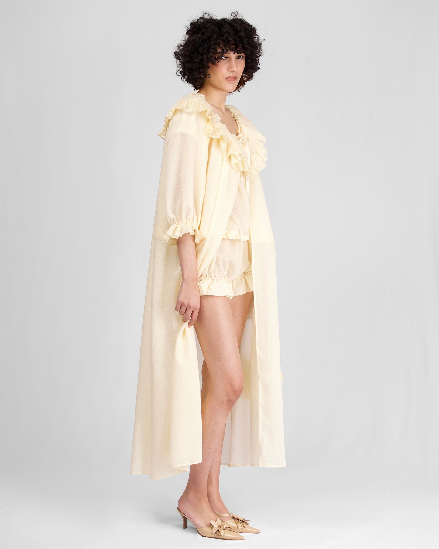 Sheer Frill Cover-up - Lemon