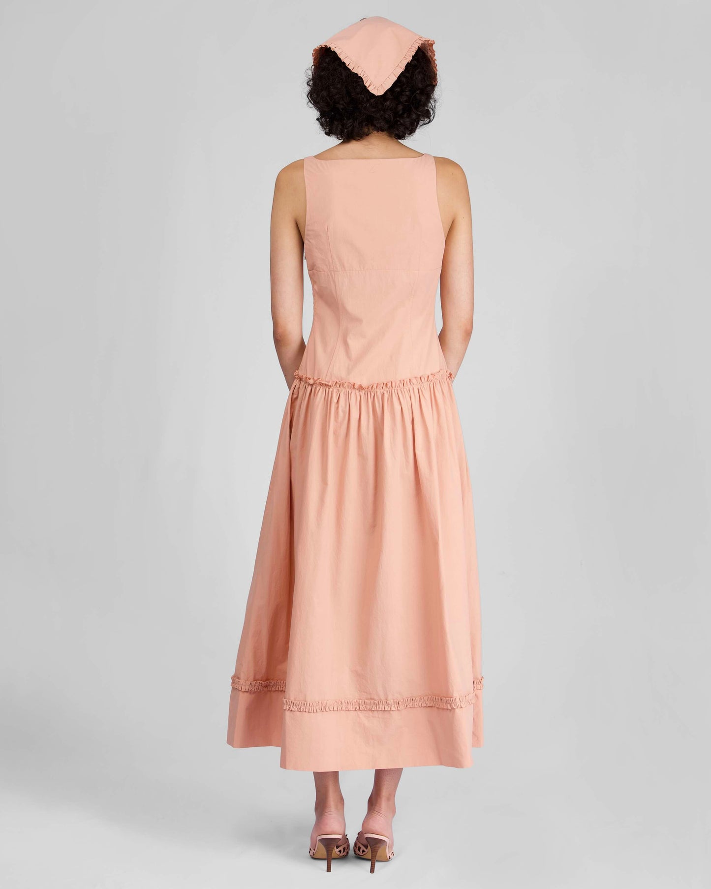 Button Maxi Dress - Peach