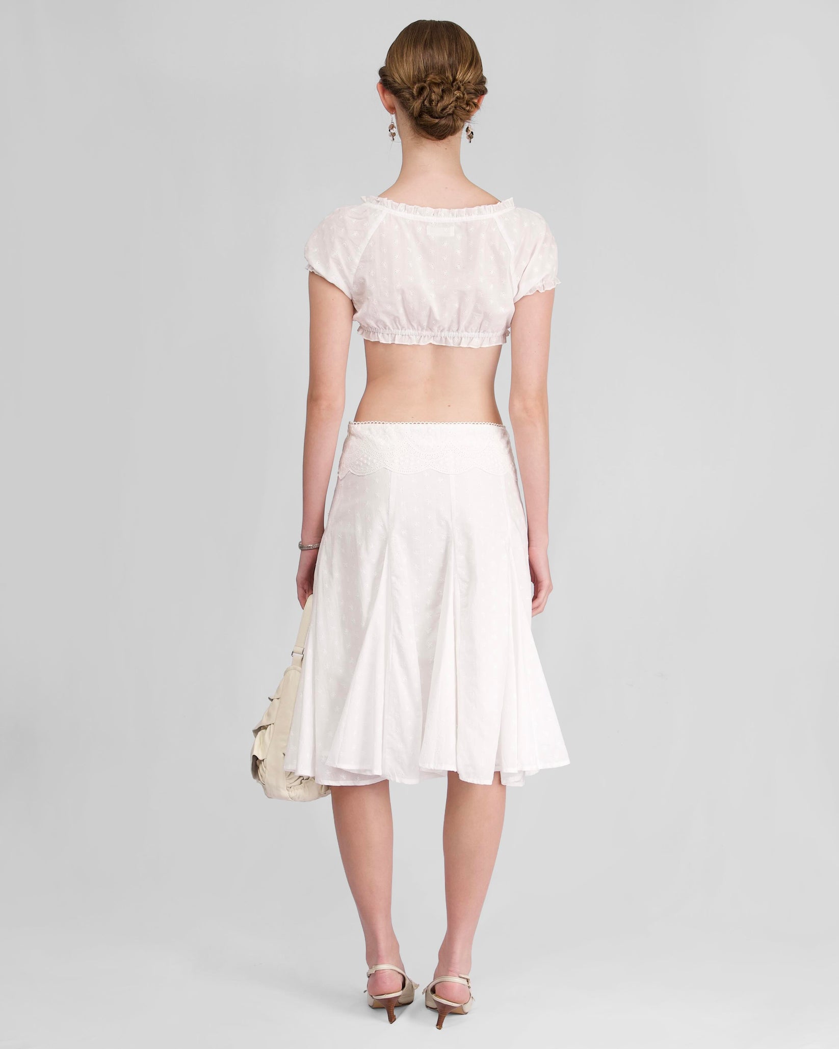 Blue Eyelet Midi Skirt main image 0
