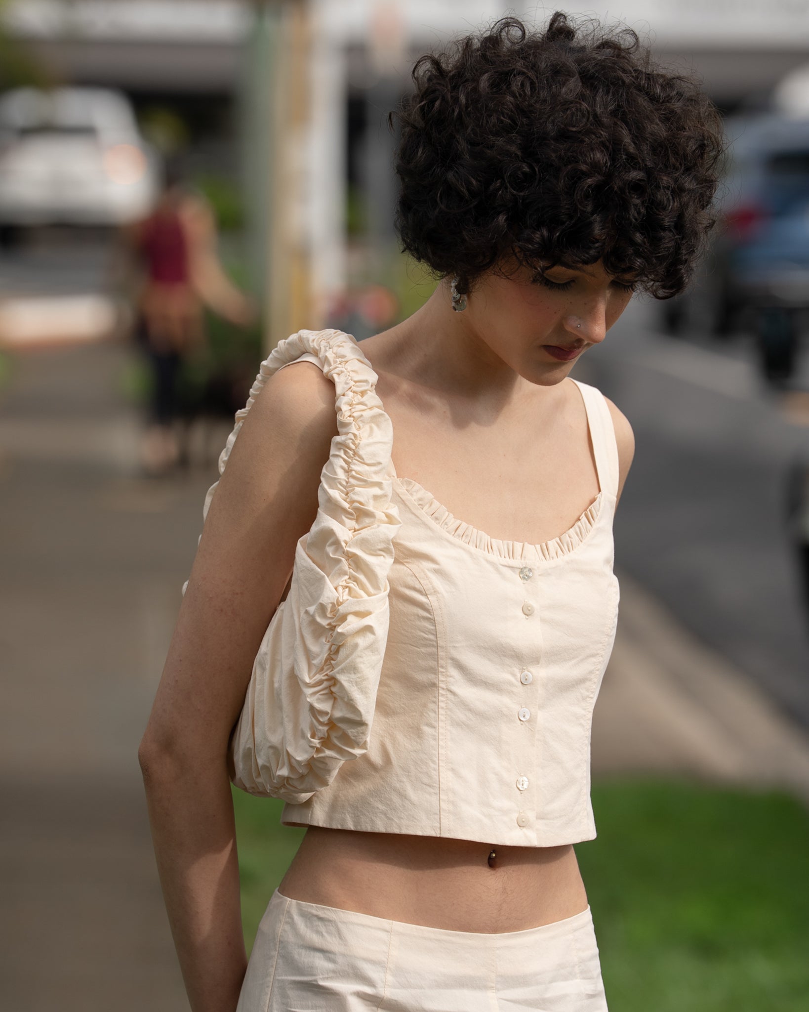 My Mum Made It - Button Camisole - Bone