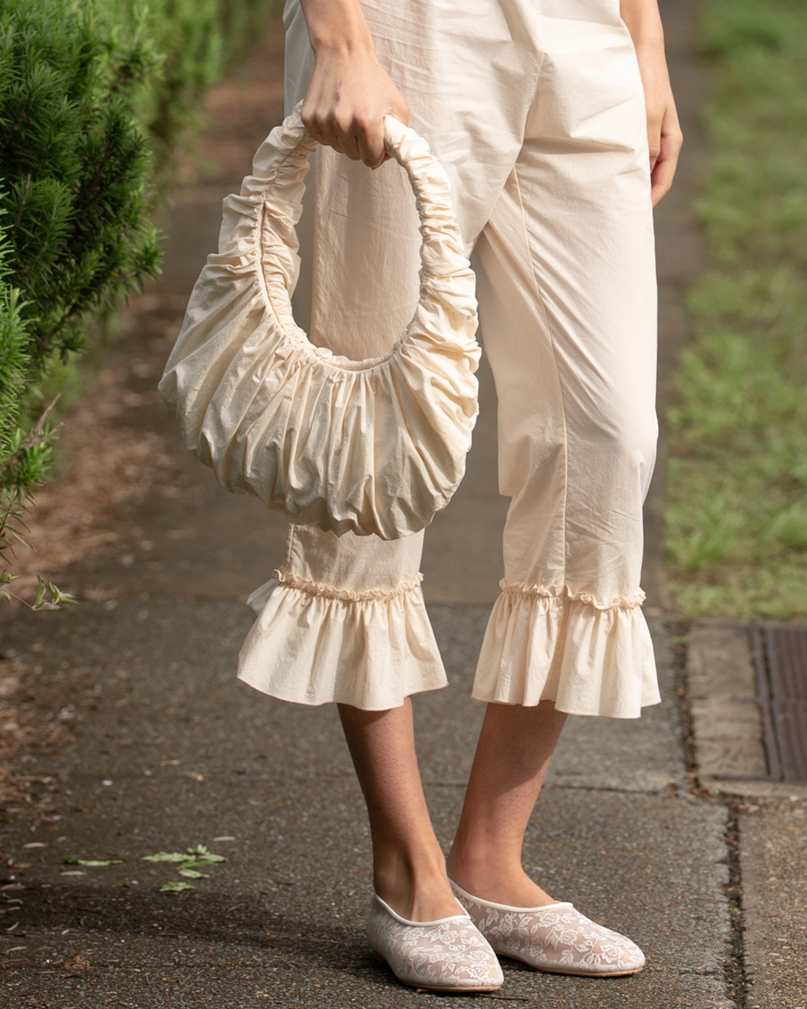 My Mum Made It - Ruche Shoulder Bag - Bone
