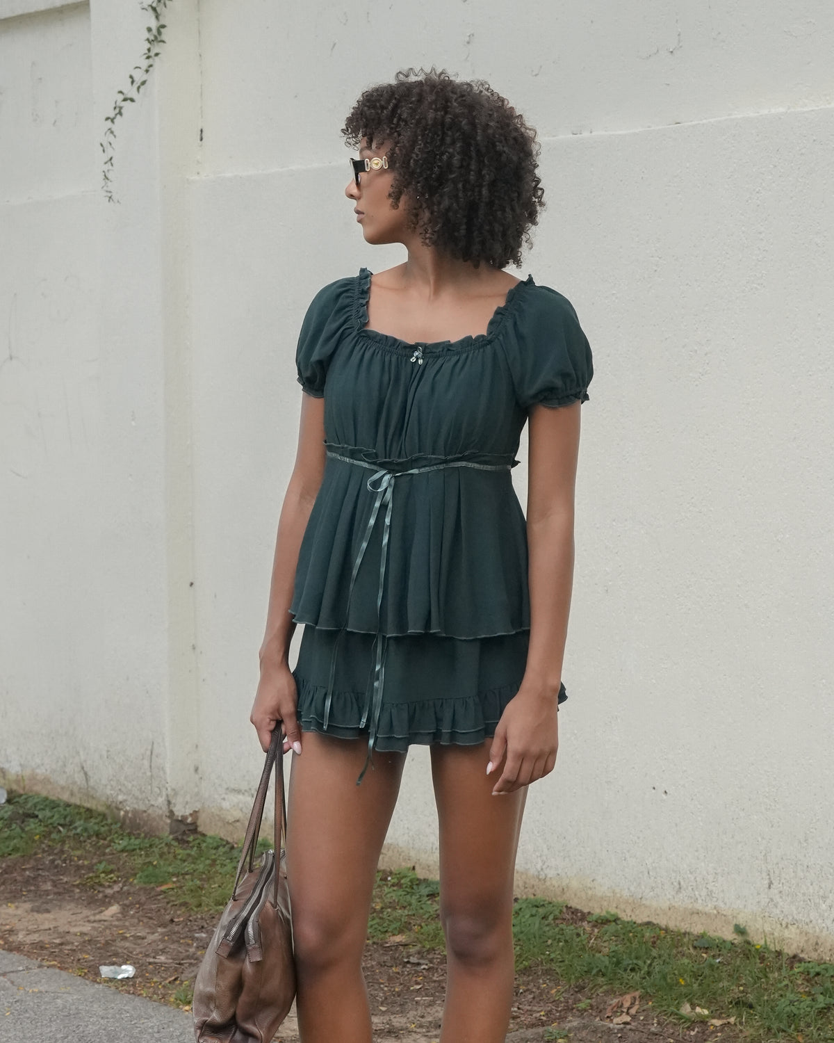 Courtyard Mini Skirt - Evergreen