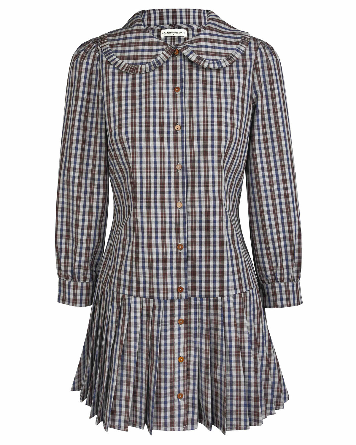 Pleat Shirt Dress - Dark Check