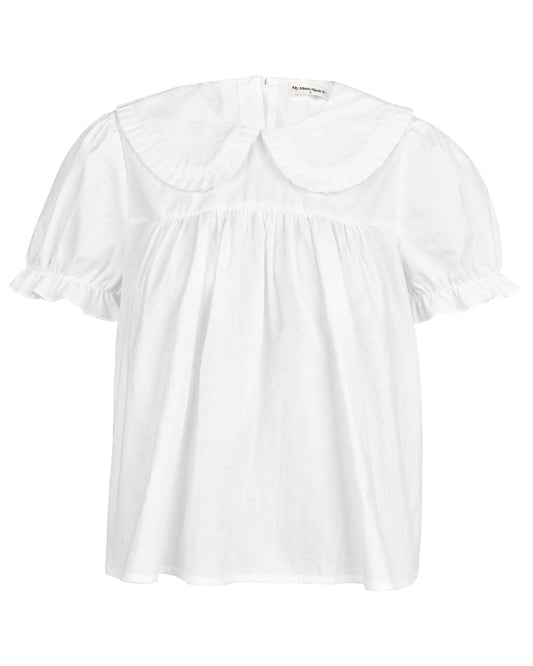 Babydoll Top - White Cotton