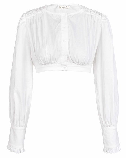 Cotton Gather Blouse - White