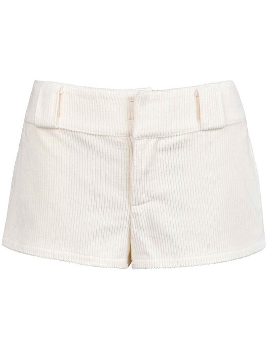 Cord Mini Shorts - Cream