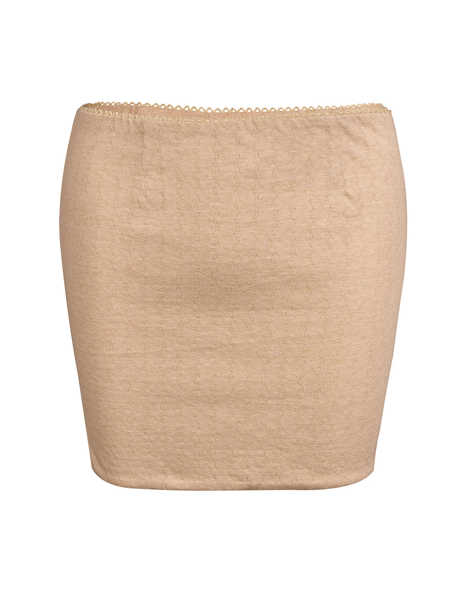 Pointelle Organic Mini Skirt - Peach