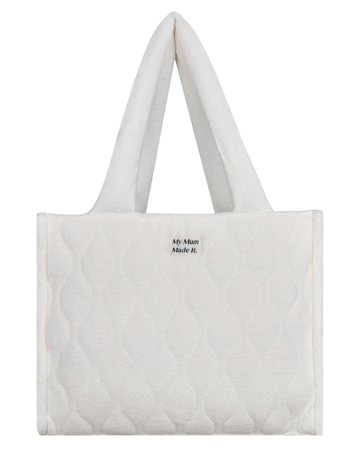 Organic Terry Quilted Tote Bag - Off White – MY MUM MADE IT