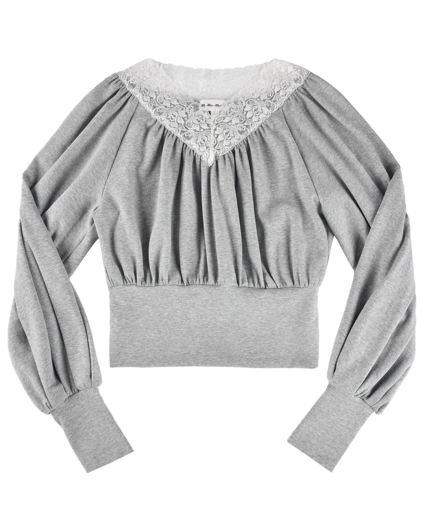 Blouson Long Sleeve Top - Grey