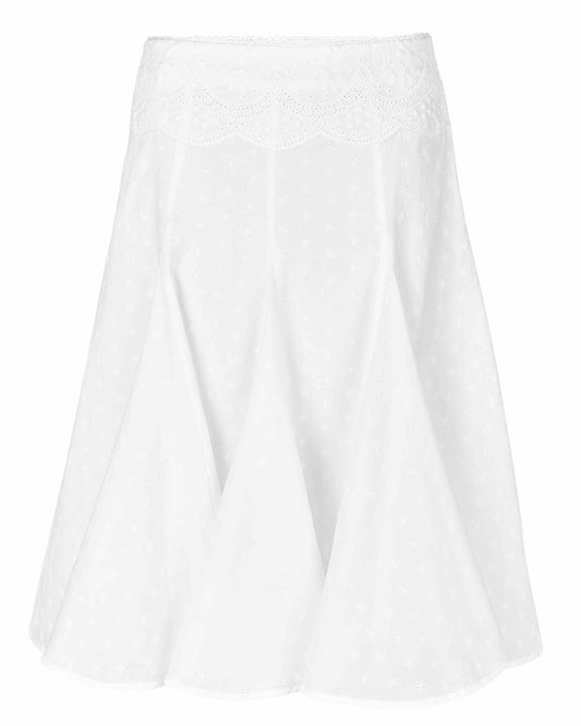 Lace Eyelet Midi Skirt