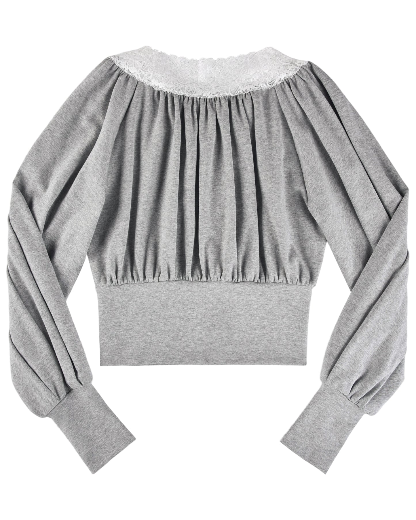 Blouson Long Sleeve Top - Grey