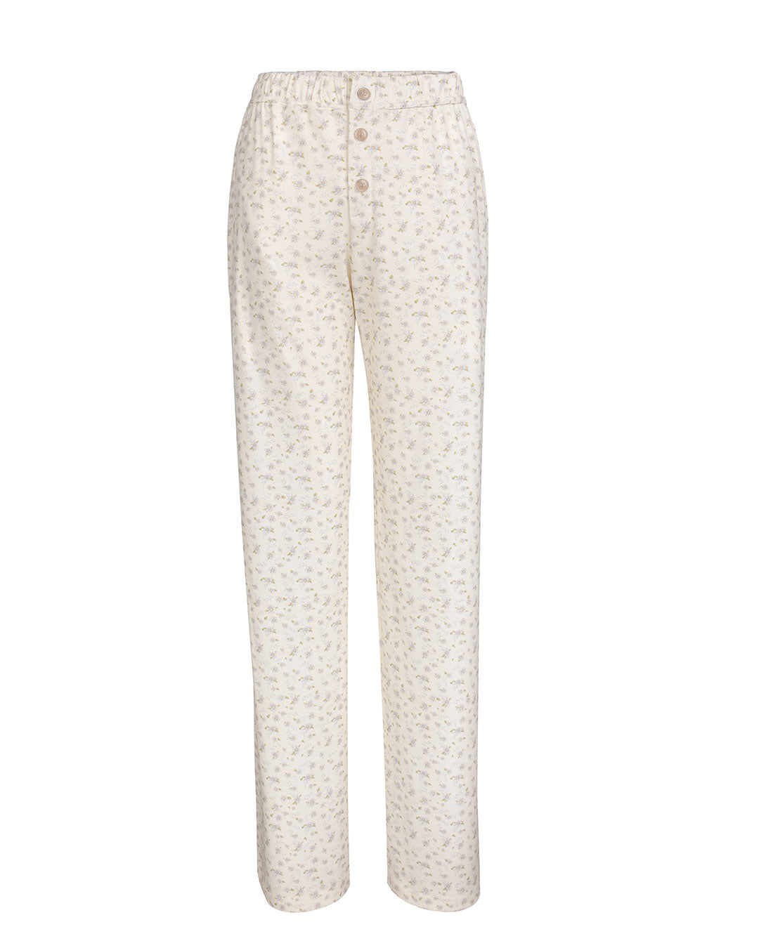 Sweet Button Pyjama Pants - Purple Posy