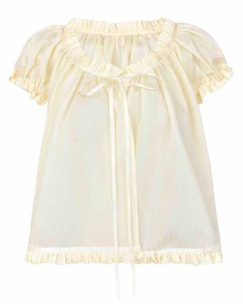 Sheer Tie Puff Sleeve Top - Lemon – MY MUM MADE IT