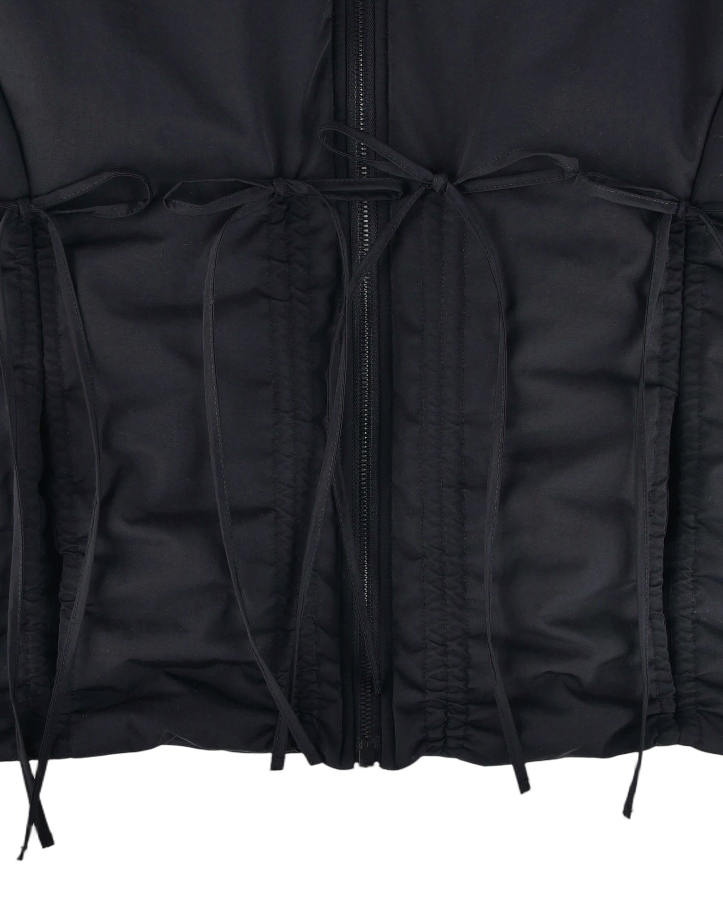 Bow Puffer Jacket - Black