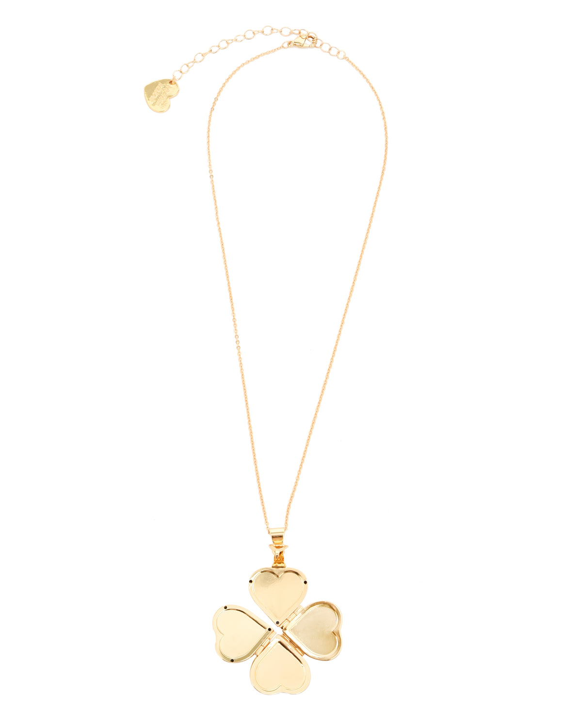 Heart Quad Frame Necklace - Gold