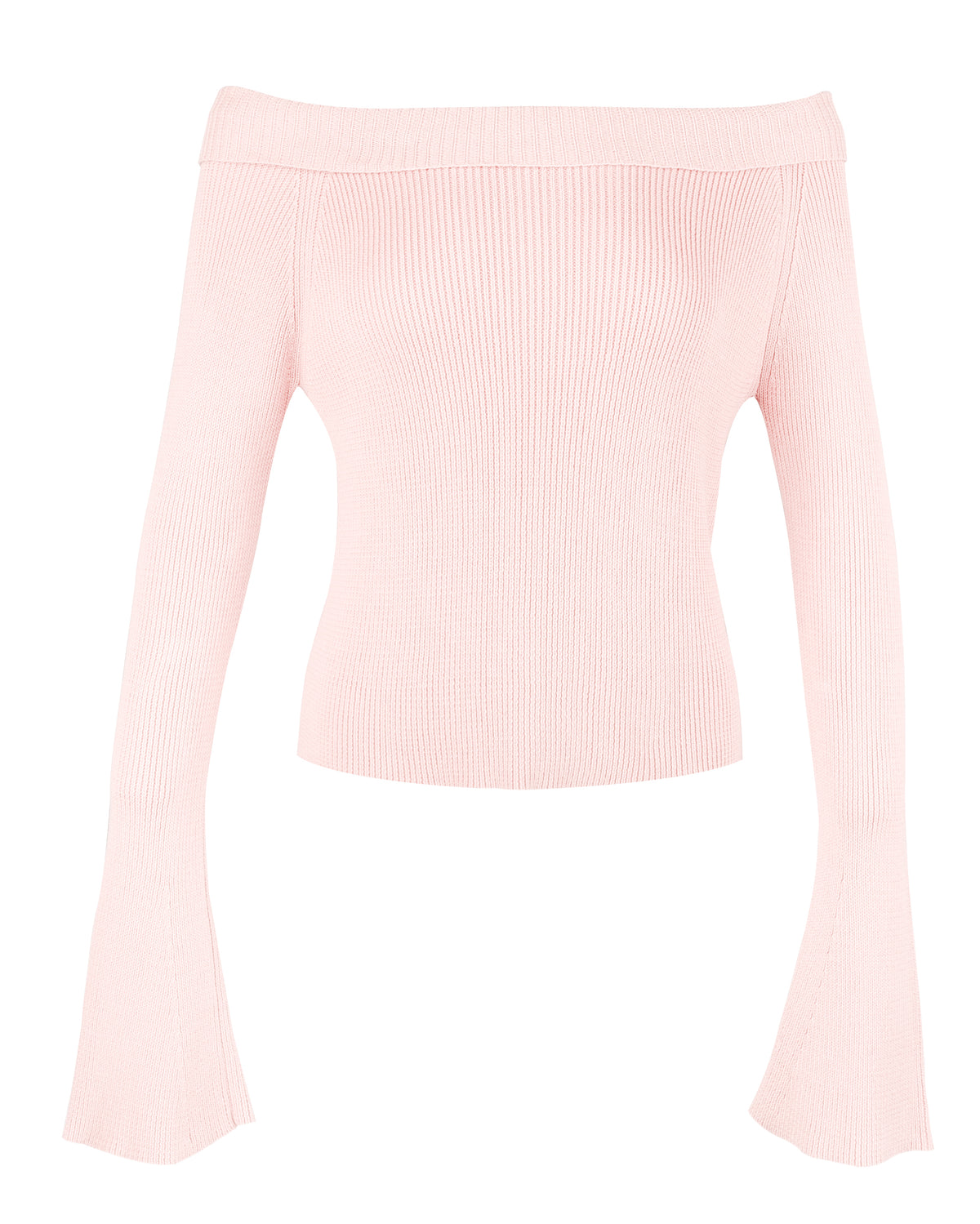 Soft Knit Off-Shoulder Top - Soft Pink