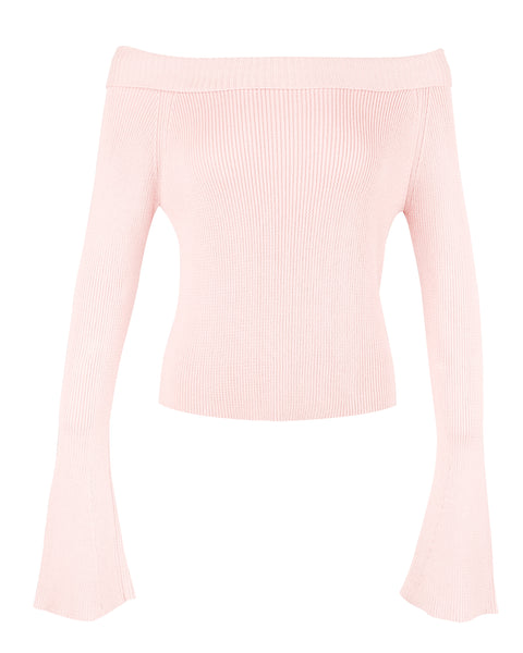 Soft Knit Off-Shoulder Top - Soft Pink - MY MUM MADE IT