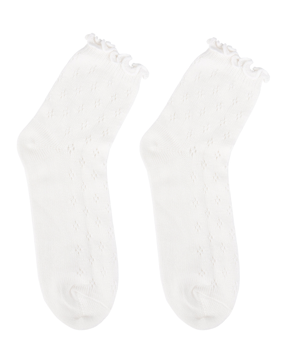 Pointelle Cotton Socks - Snow