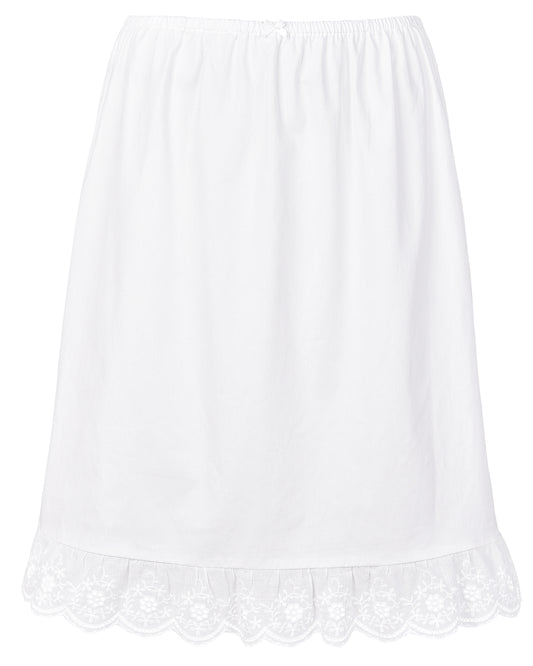 My Mum Made It - Lace Hem Midi Skirt - White