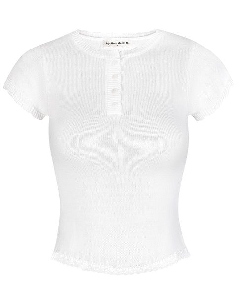 ニット+セーター FUMIKA_UCHIDA - Mediam knit lace tops FUMIKA_UCHIDA/KNITTED LINEN LACE-UP ITEM