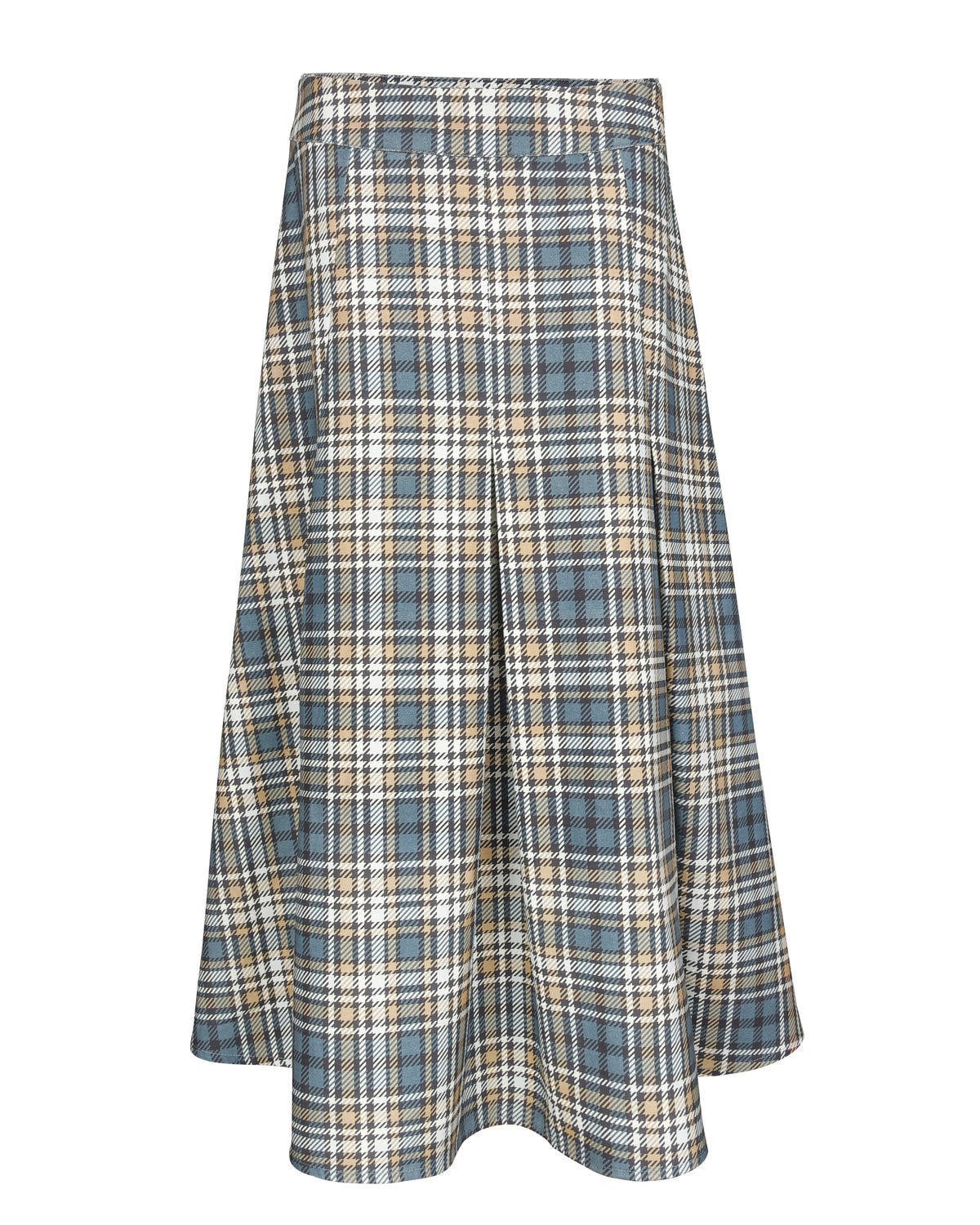 Pleat Pocket Maxi Skirt - Early Tide Plaid