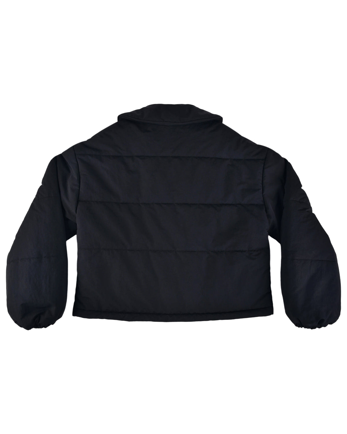 Rosette Puffer Jacket - Black