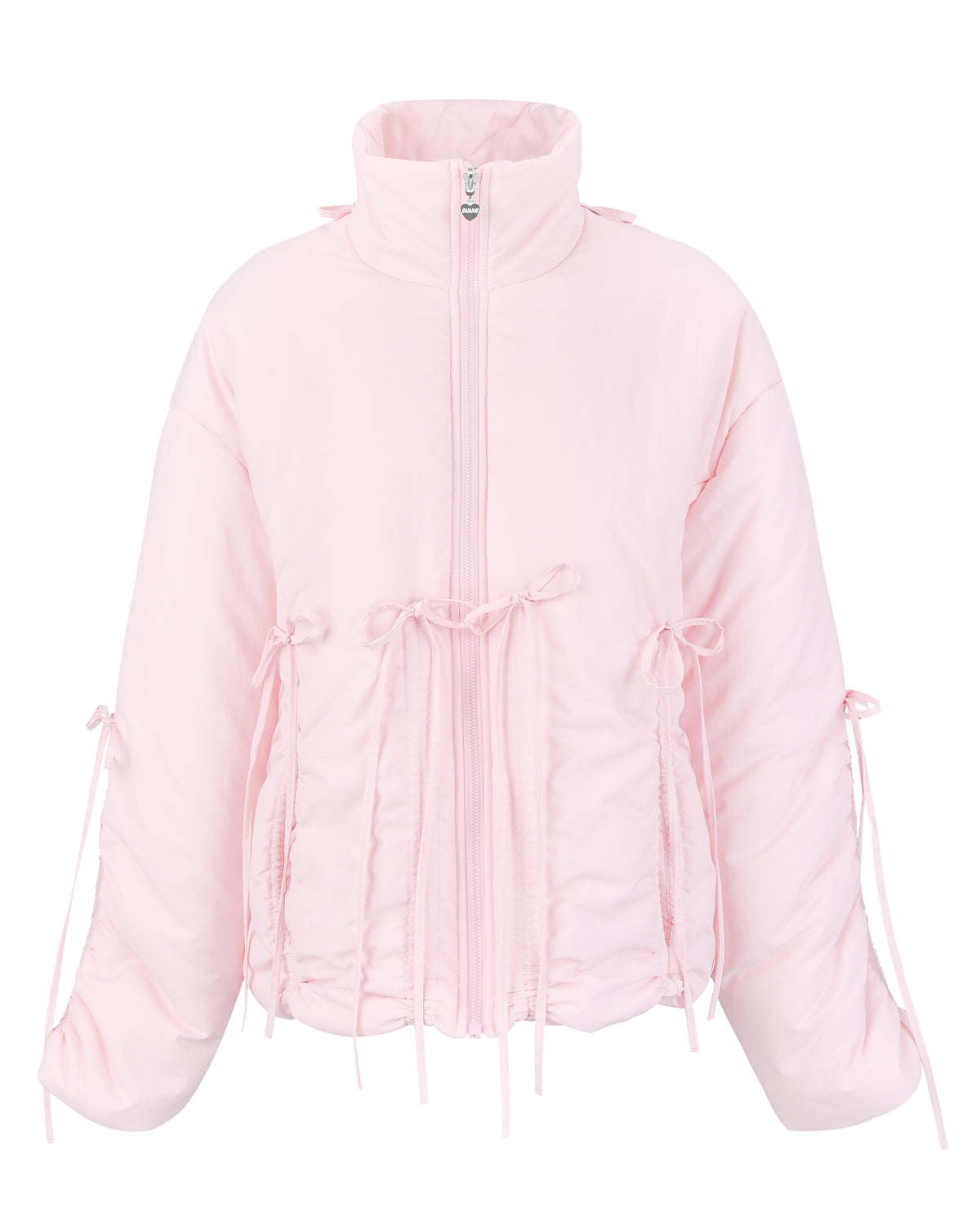 Bow Puffer Jacket - Pink