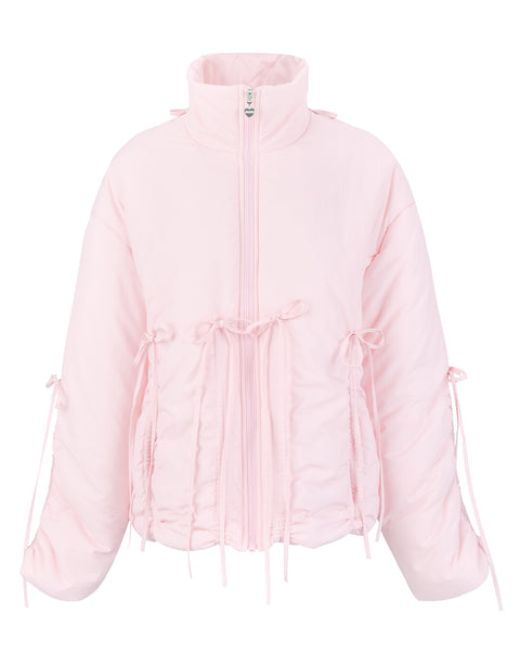 Bow Puffer Jacket - Pink - MY MUM MADE IT