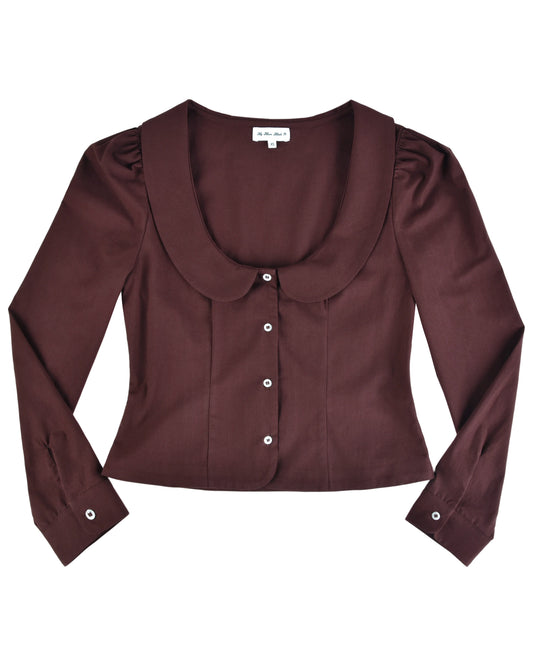 Curved Collar Button Shirt - Dirt