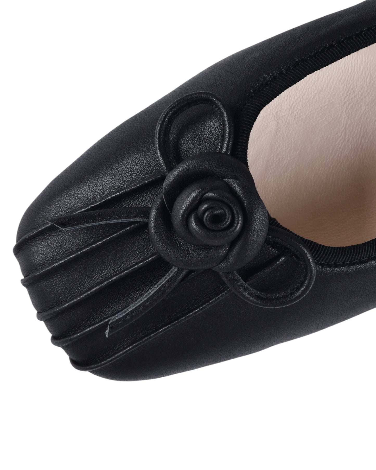 Rosette Ballet Flats - Black