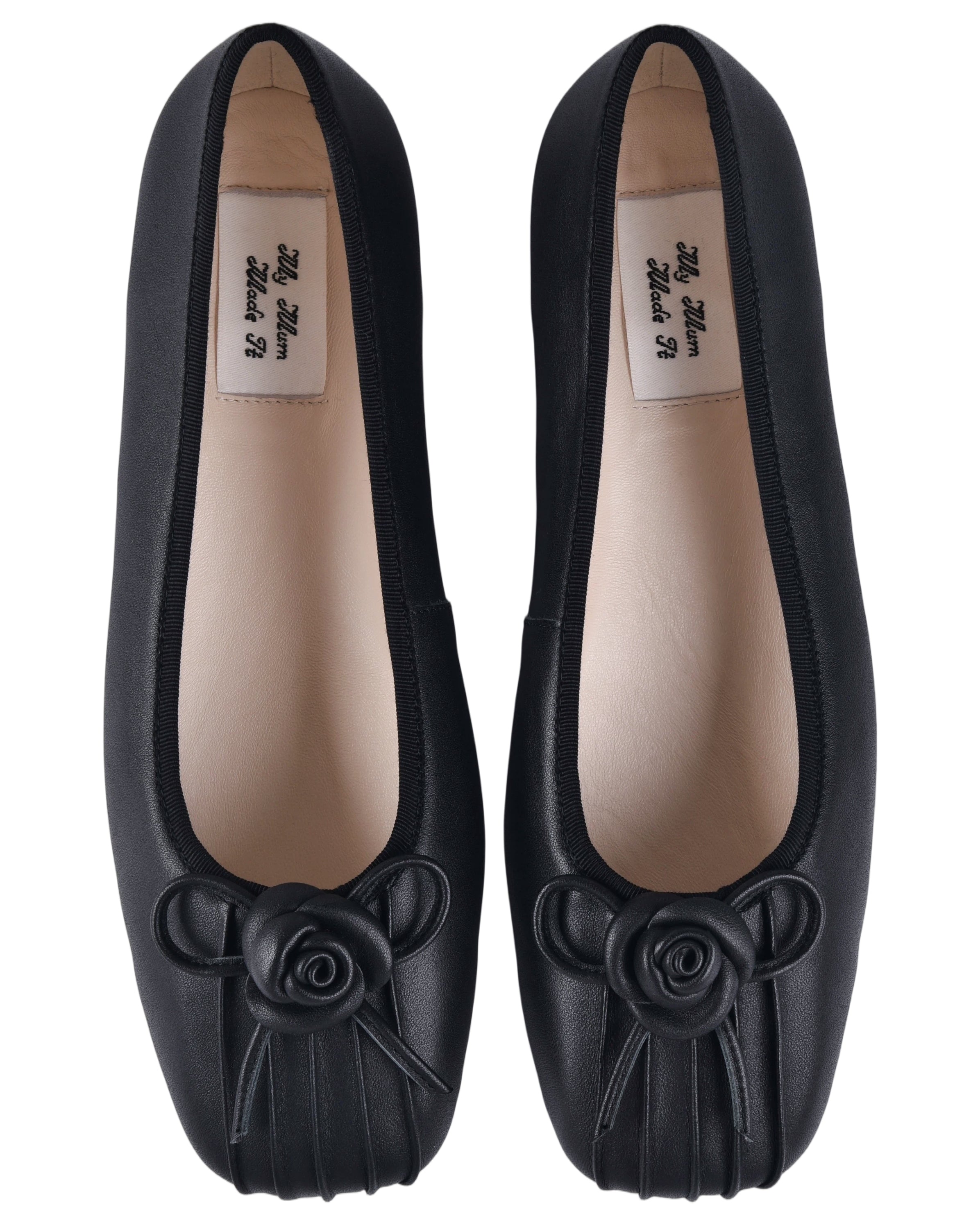 Rosette Ballet Flats - Black