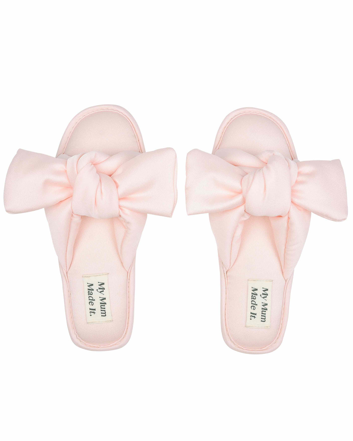 Bow Puffer Slides - Baby Pink