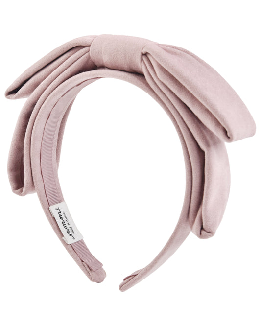 Big Bow Headband - Pink Suede