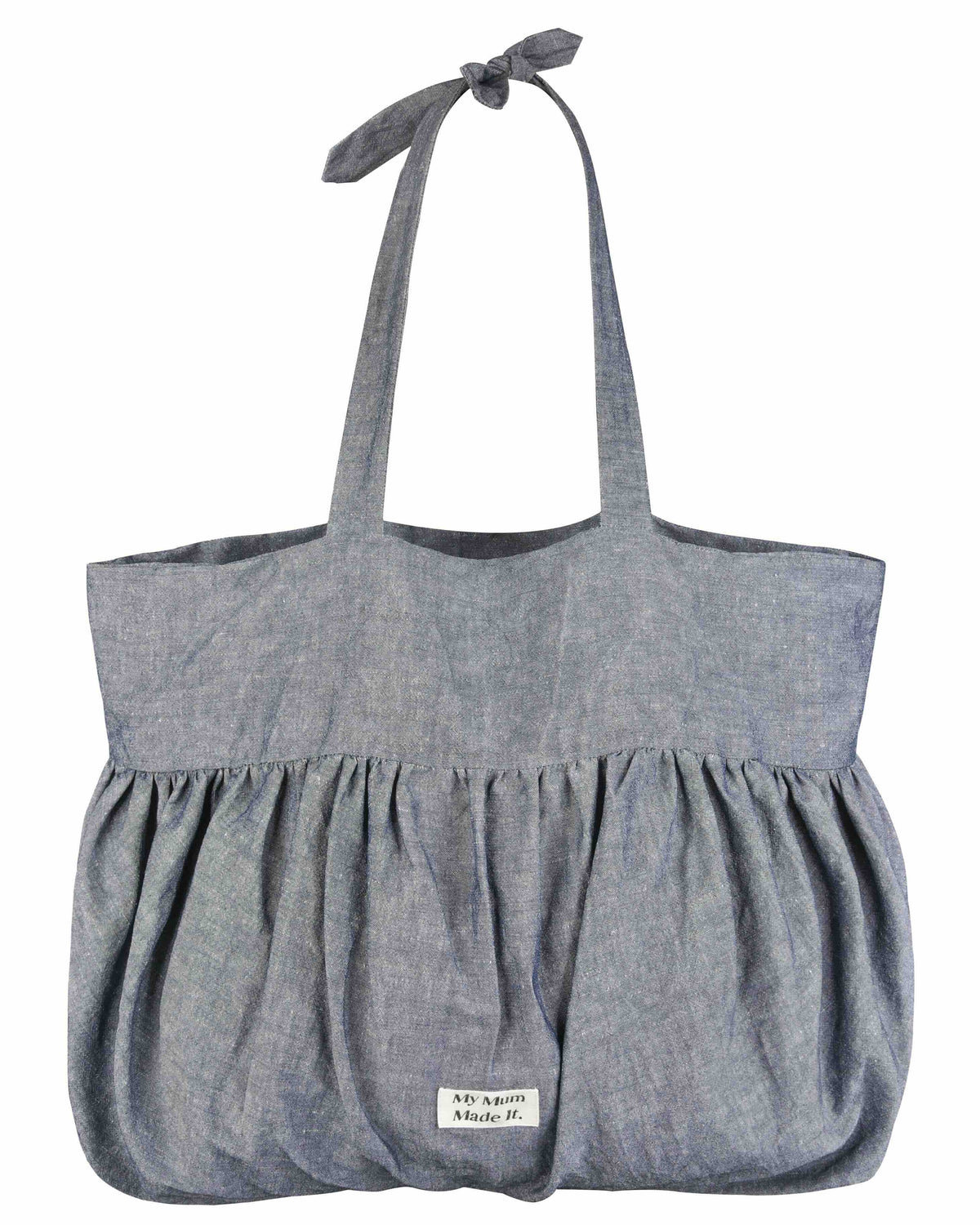 Bubble Gather Tote Bag - Denim Blue