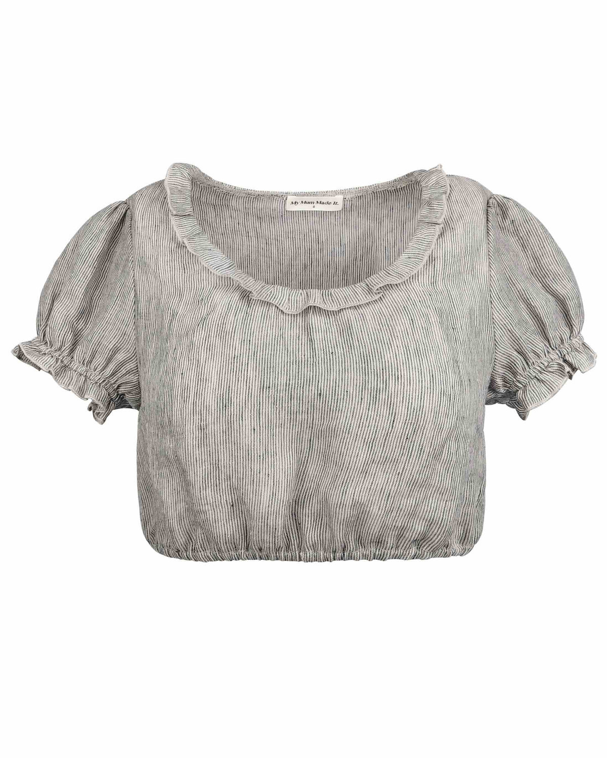 Pleat Puff Sleeve Crop