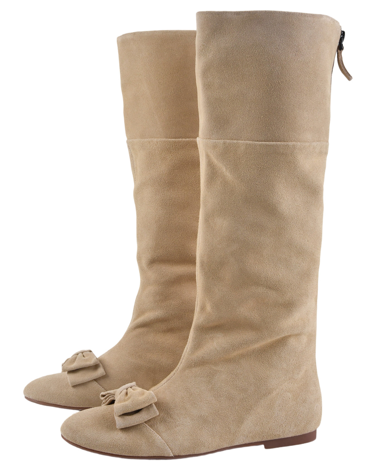 Odette Riding Pocket Boot Suede Fawn