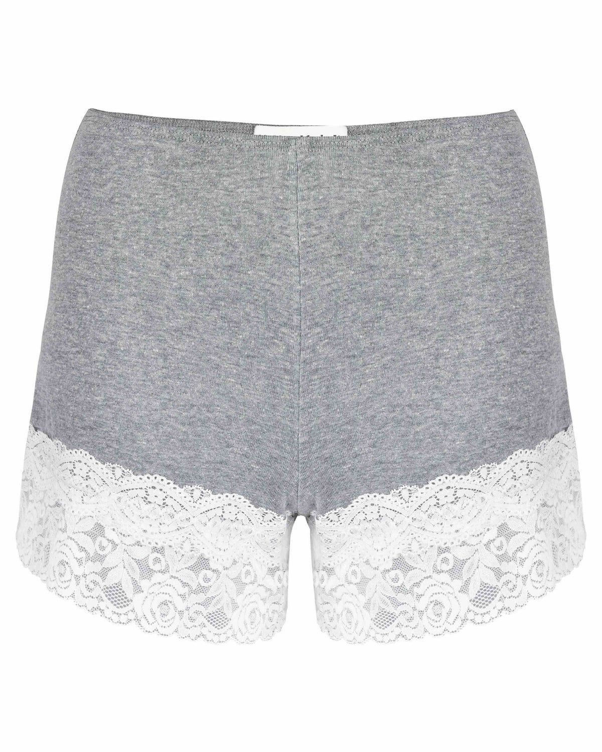 Lace Hem Shorts - Grey