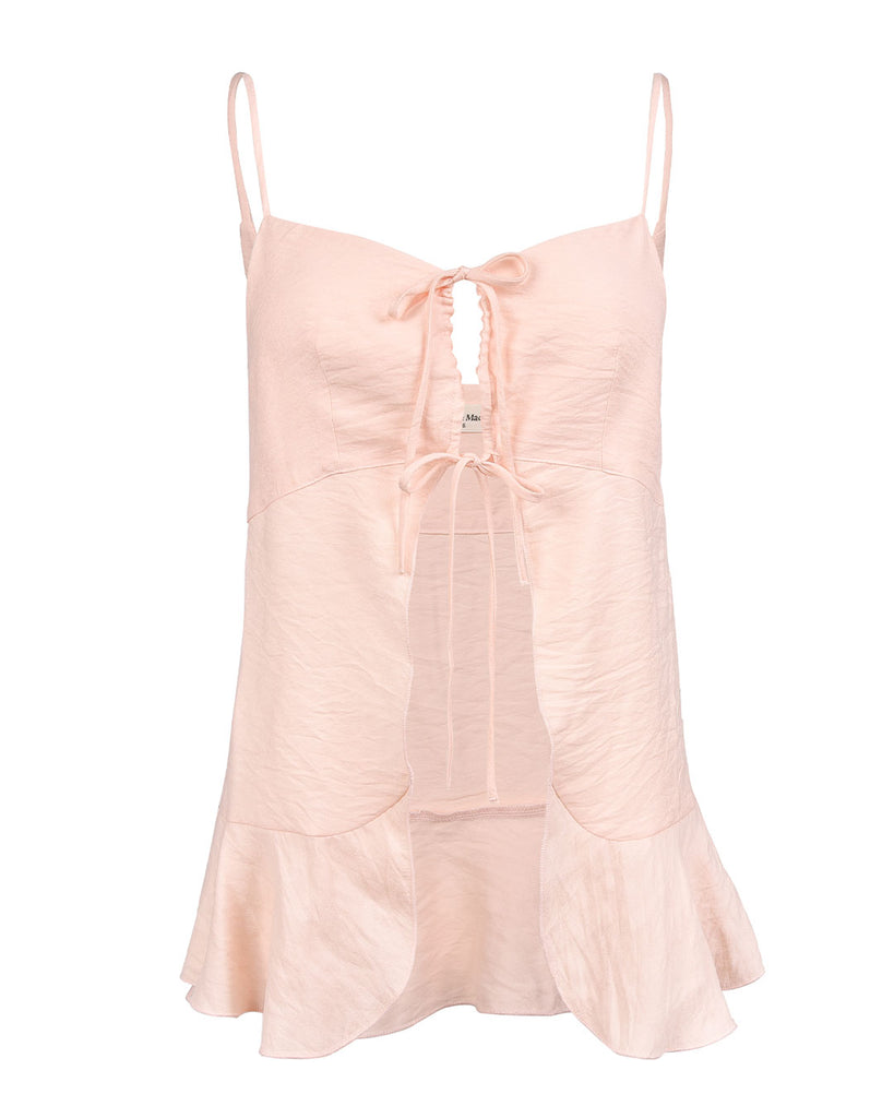 Tie Front Chiffon Babydoll Camisole - Baby Pink - MY MUM MADE IT