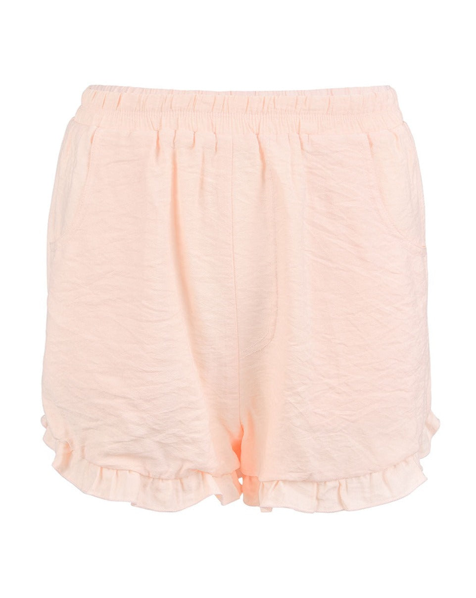 Chiffon Frill Shorts - Baby Pink
