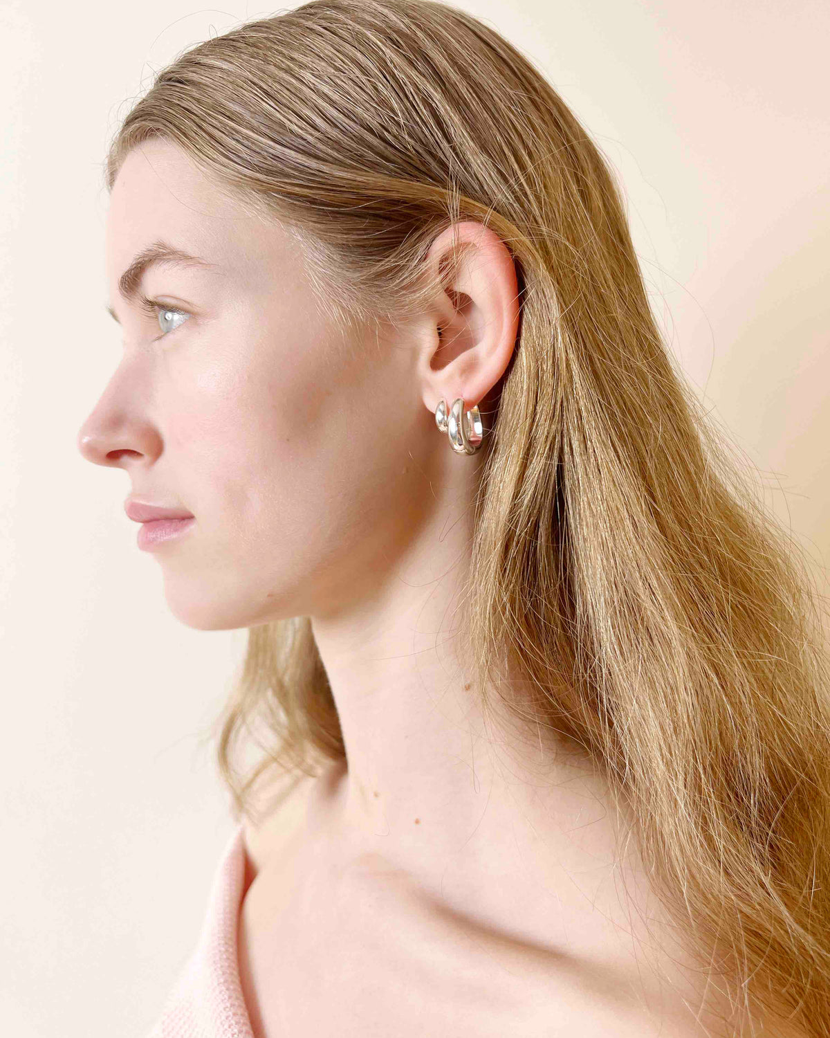 Midi Hoop Earrings - Silver