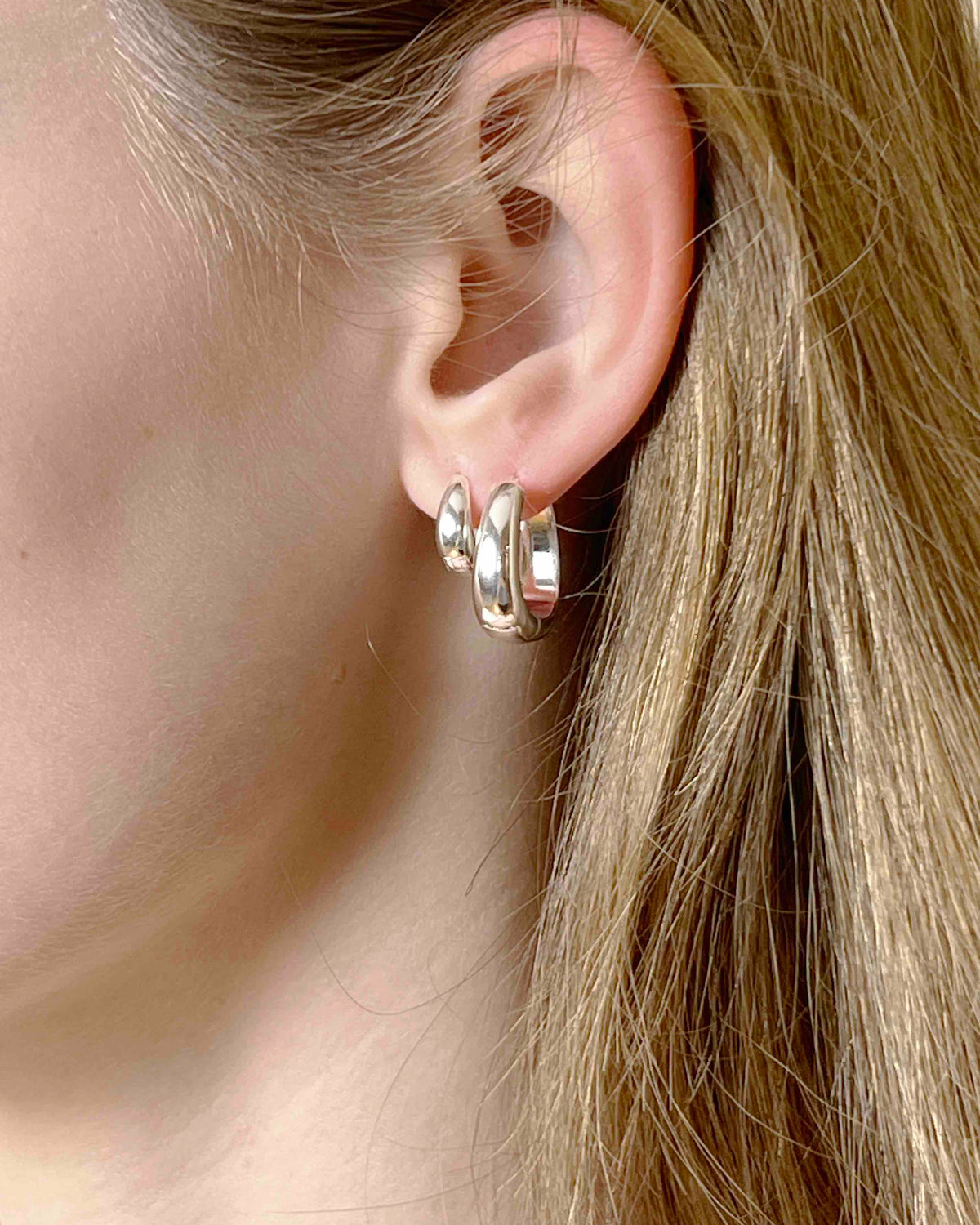 Midi Hoop Earrings - Silver