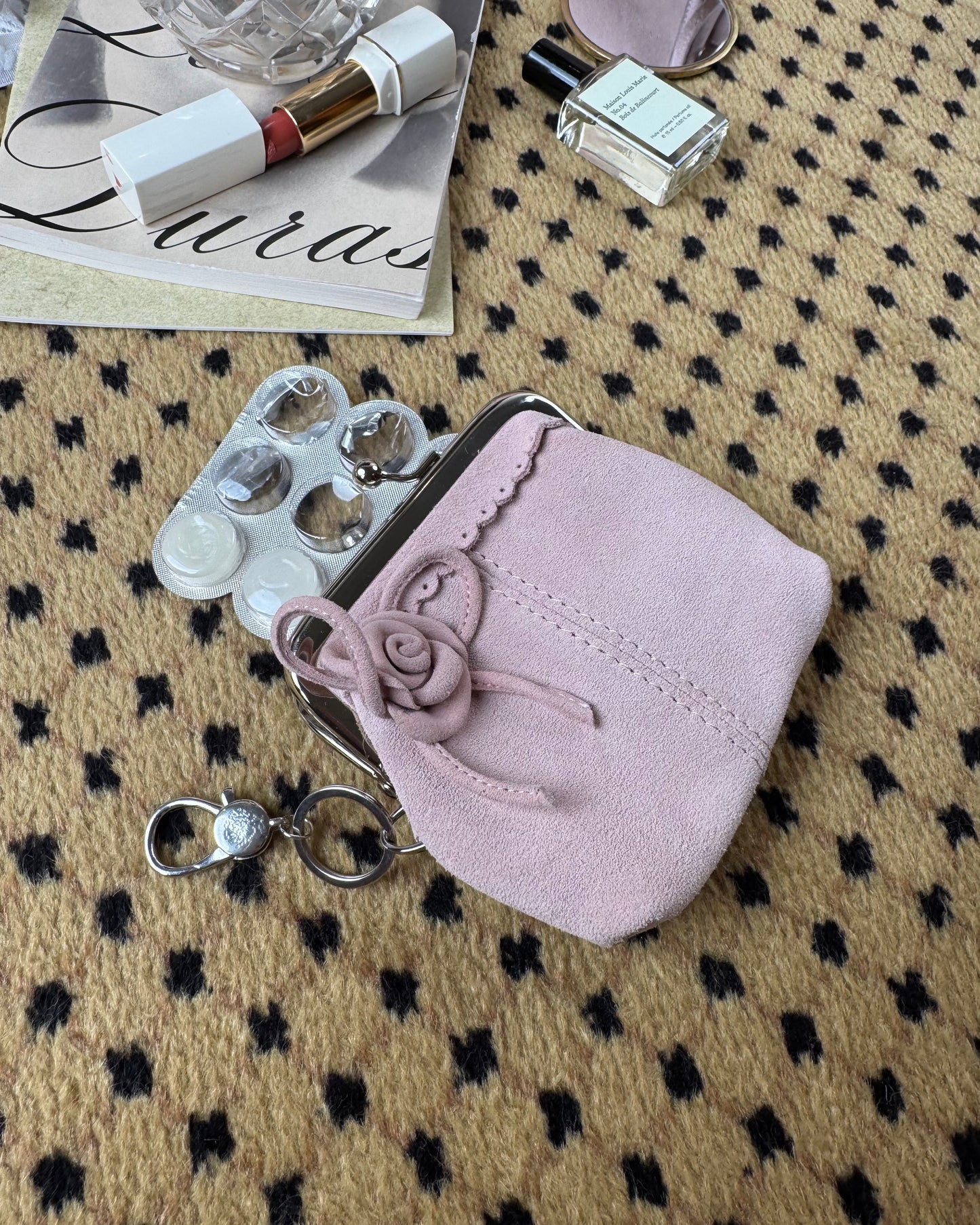 Downtown Coin Purse - Pink Suede