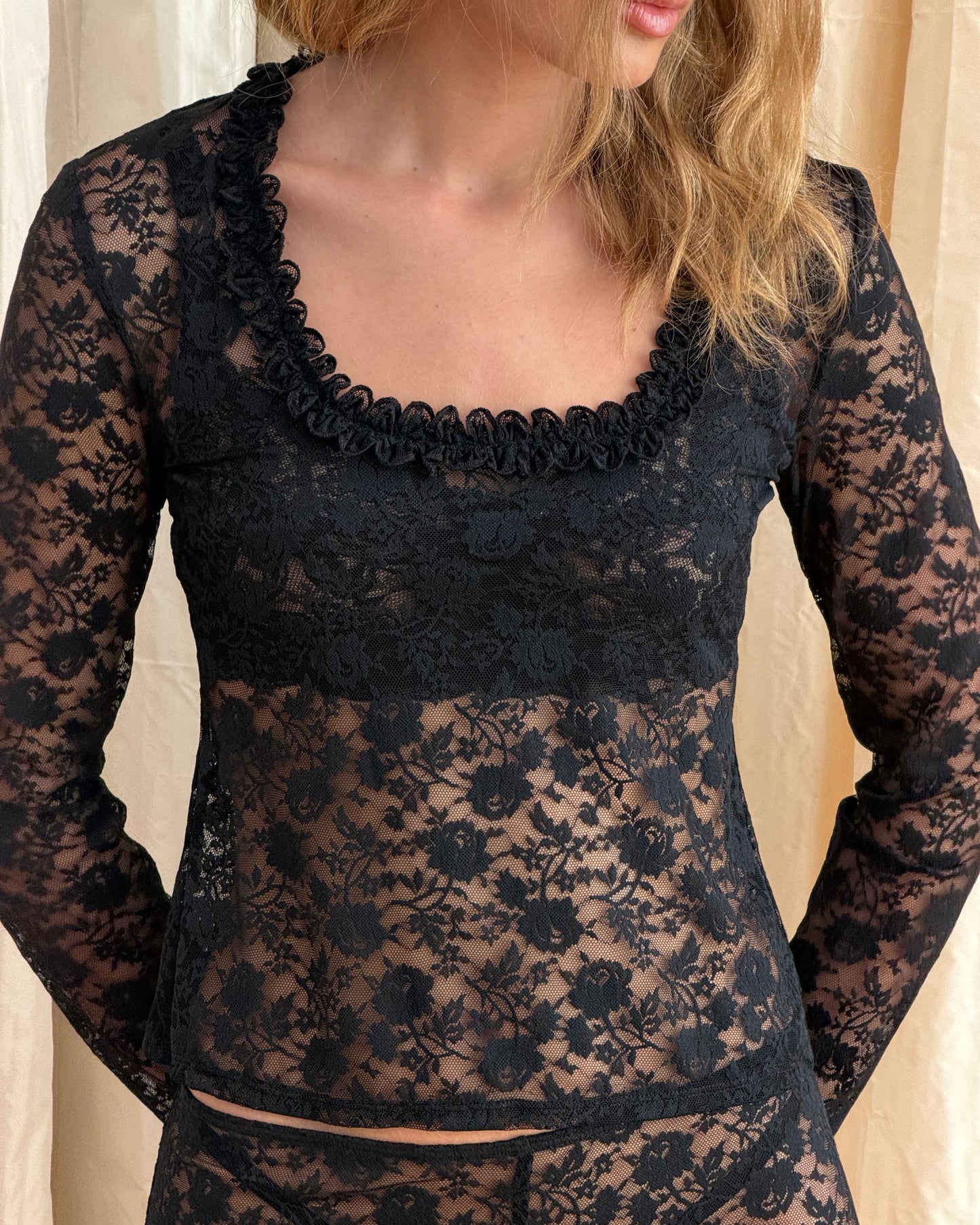 Lace Poem Top - Black