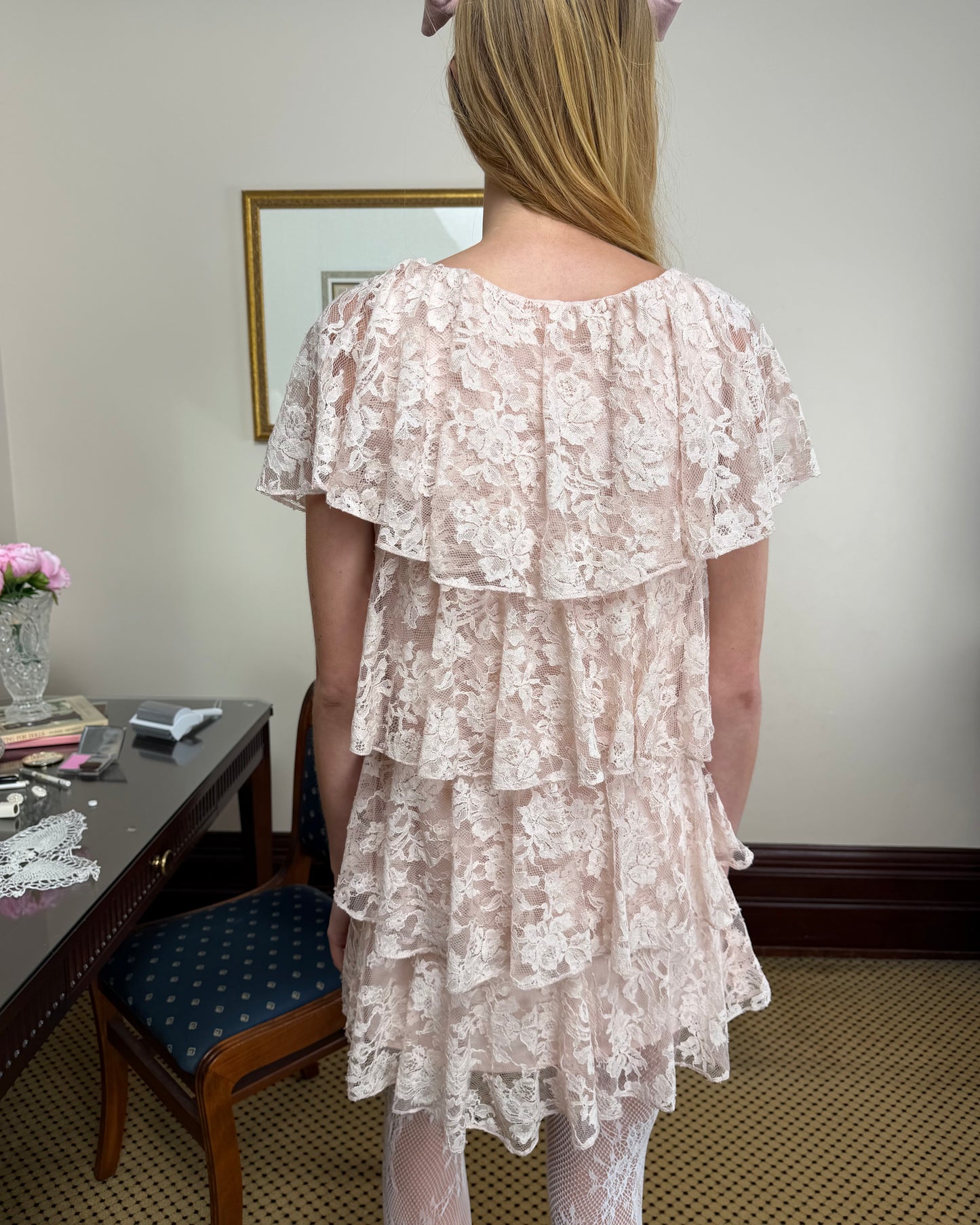 Delilah Bow Dress - Pink